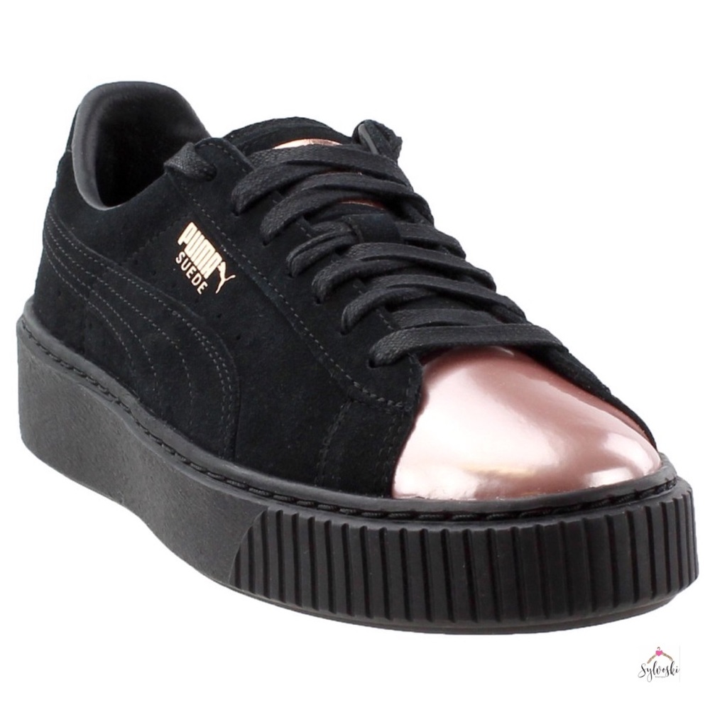 🆕 PUMA SUEDE PLATFORM "ROSE GOLD/BLACK" WMNS - Picture 1 of 7